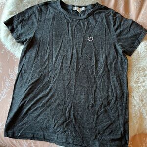 Distressed gray heart tee